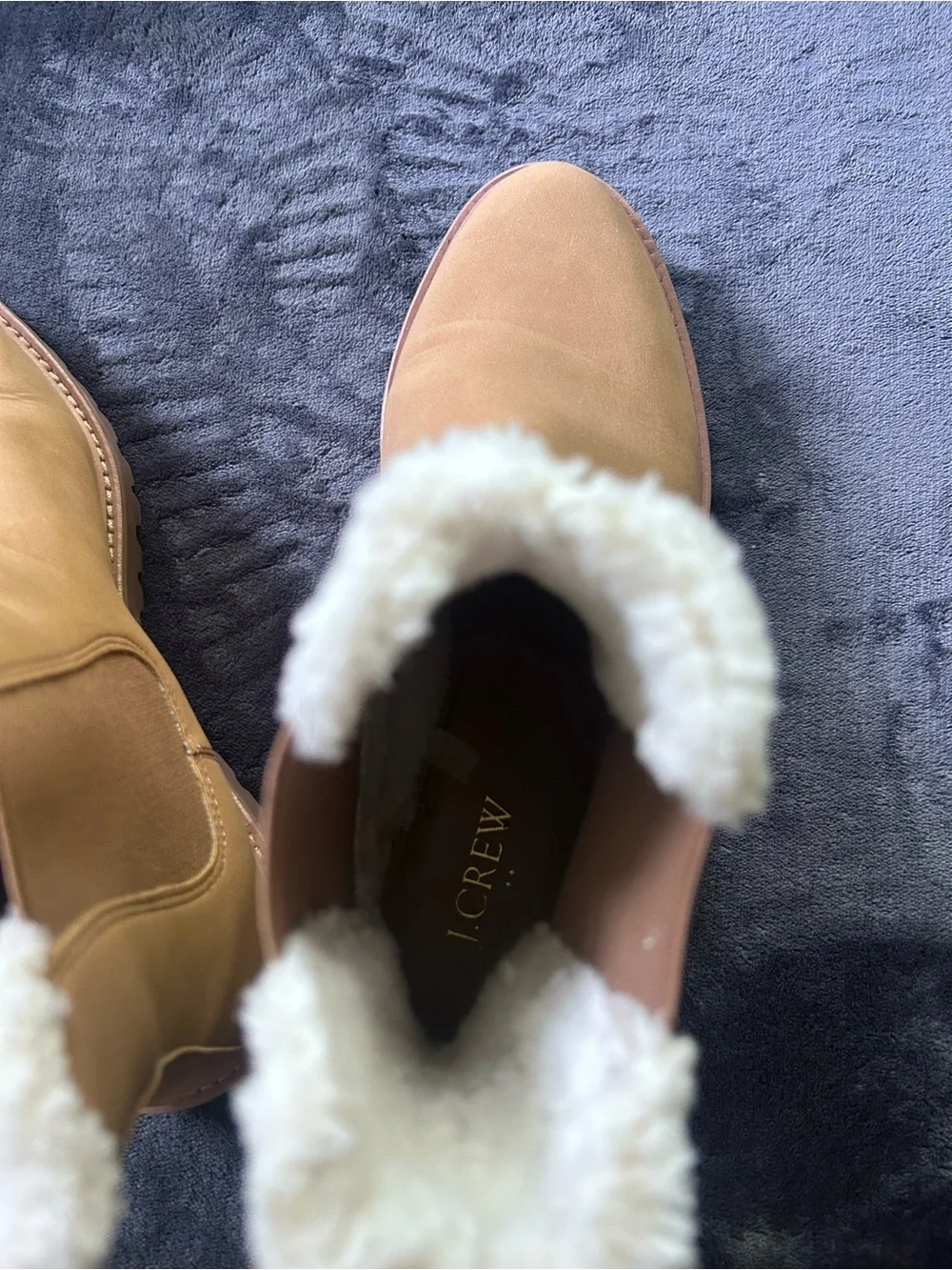 Women’s J. Crew Tan, Shearling-Lined Chelsea Boots